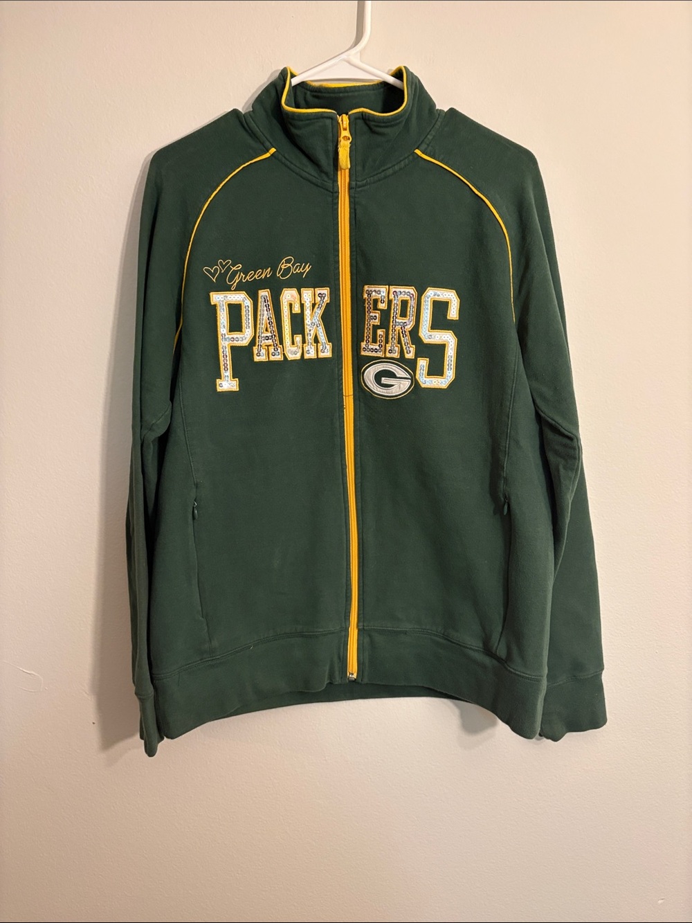 NFL packers Women's Team Apparel Jacket in Dark Green and Yellow - Picture 7 of 10